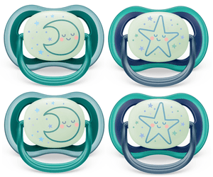 Philips  Nachtschnuller ultra air SCF376/13 6-18 Monate 4 Stück grün