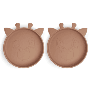 Silikonteller Akila Giraffe 2 Stück Chocolate Malt