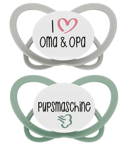 Schnuller My Butterfly Green Special Edition, Größe 1 (0-6 Monate), Oma & Opa / Pupsmaschine