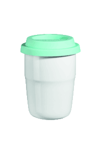 Thermobecher weiß / türkis