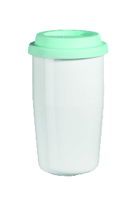 Thermobecher groß weiß / türkis