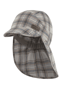 Schirmmütze mit Nackenschutz Karo beige