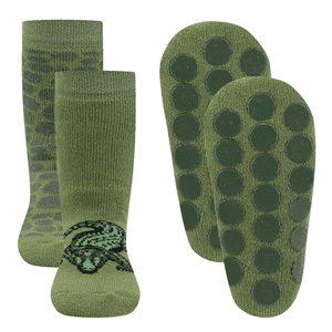 Stoppersocken 2er-Pack Krokodil grün