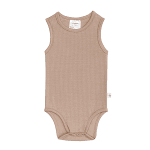Baby Body Tencel ärmellos gerippt braun