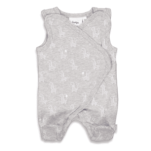 Wickeloverall Frühchen Giraffe Grau Melange