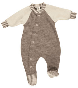 Schlafoverall mit Füßen walnuss melange