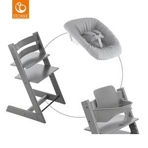 Mega Tripp Trapp Set Hochstuhl Buche Storm Grey inkl. Newborn Set Grey und Baby Set V2 Storm Grey