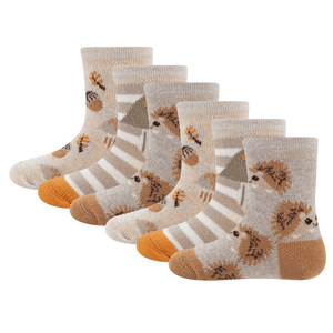 Socken 6er-Pack Igel/Pilze