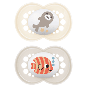 Schnuller Original Silikon 2 Stk. 6-16 Monate Robbe/Fisch