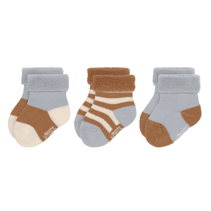 Kinder Frottee Socken 3er Pack hellblau Karamell