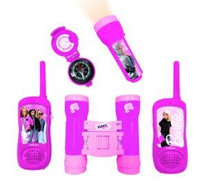 Barbie Abenteuerset mit 2  Walkie-Talkies bis zu 120m, Fernglas, Taschenlampe und Kompass