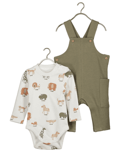 Baby Set Body + Strampler Khaki