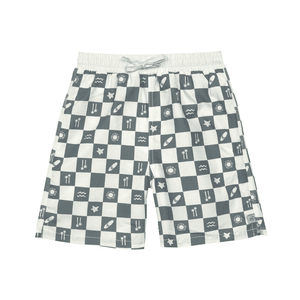 Badehose Kinder Check Pattern deep olive/ sea salt