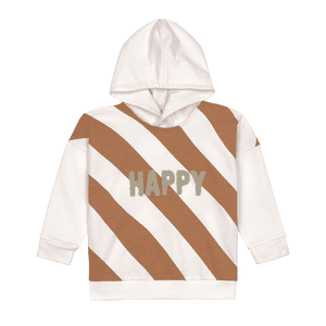 Kids Hoodie GOTS Happy milky/caramel