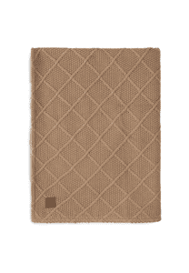 Decke Check Knit Biscuit/Teddy Fleece 75 x 100cm