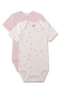 Body Doppelpack Blumen offwhite/rosa