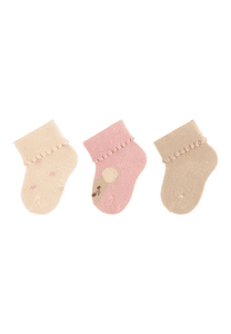 Erstlingssöckchen 3er-Pack Maus cremeweiß