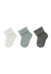 Erstlingssöckchen 3er-Pack Uni ecru