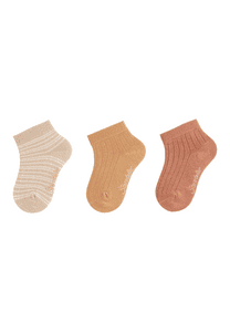 Socken 3er-Pack Ringel beige