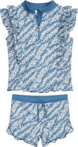 UV-Schutz Bade-Set Blümchen petrol