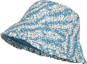 UV-Schutz Sonnenhut Blümchen petrol