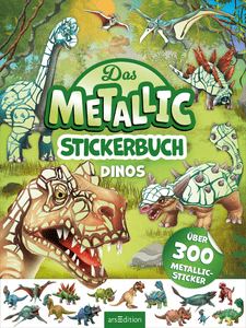 Das Metallic-Stickerbuch – Dinos