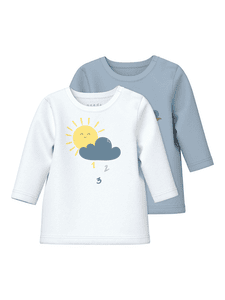 Langarmshirt 2er Pack Nbmvacion Celestial Blue