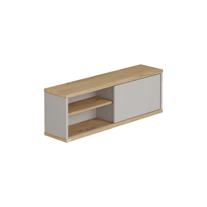 Wandregal BENNE mit Schiebetür Eiche Montana/Kieselgrau