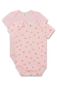 Kurzarm-Body Doppelpack rosa
