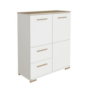 Highboard ENIE 2 Türen, 2 Schubladen, Off-White/Eiche-Montana