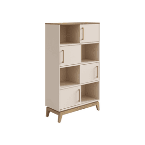 Sideboard STIENE 8 Fächer, 4 Schiebetüren, Cashmere-Beige/Eiche