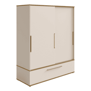 Schiebetürenschrank STIENE 2 Türen, 1 Schublade, Cashmere-Beige/Eiche