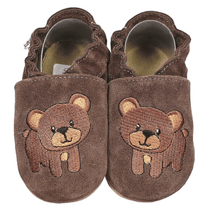 Krabbelschuhe Bär dunkelbraun