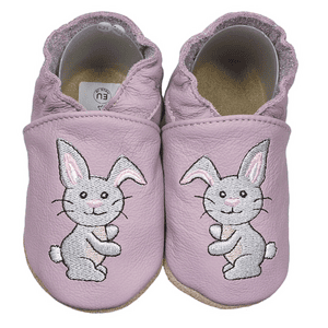 Krabbelschuhe Hase pastell lila