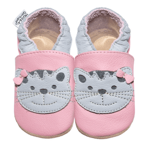 Krabbelschuhe Katze rosa