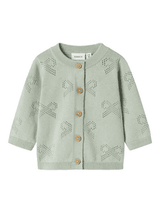 Strickjacke Nbfhiclaudia Aqua Gray