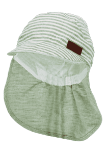 Schirmmütze mit Nackenschutz Ringel dunkelgrün