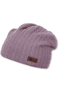 Slouch-Beaniee Zopfmuster lila
