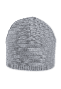Strickmütze Rippe silber melange