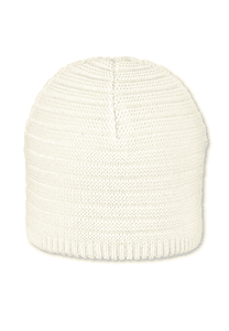Strickmütze Rippe ecru