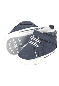 Babyschuh Materialmix marine