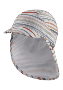 Schirmmütze mit Nackenschutz Streifen weiß