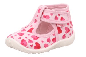 Hausschuh Spotty Herzen rosa (mittel)