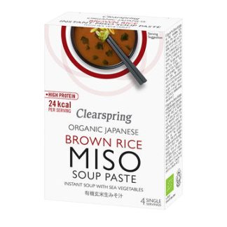 Organic Japanese Brown Rice Instant Miso Soup Paste - with Sea Vegetable - 4x15g