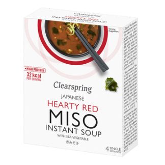 Japanese Instant Miso Soup - Hearty Red with Sea Veg - 4x10g (Best Before Date: 16/07/2025)